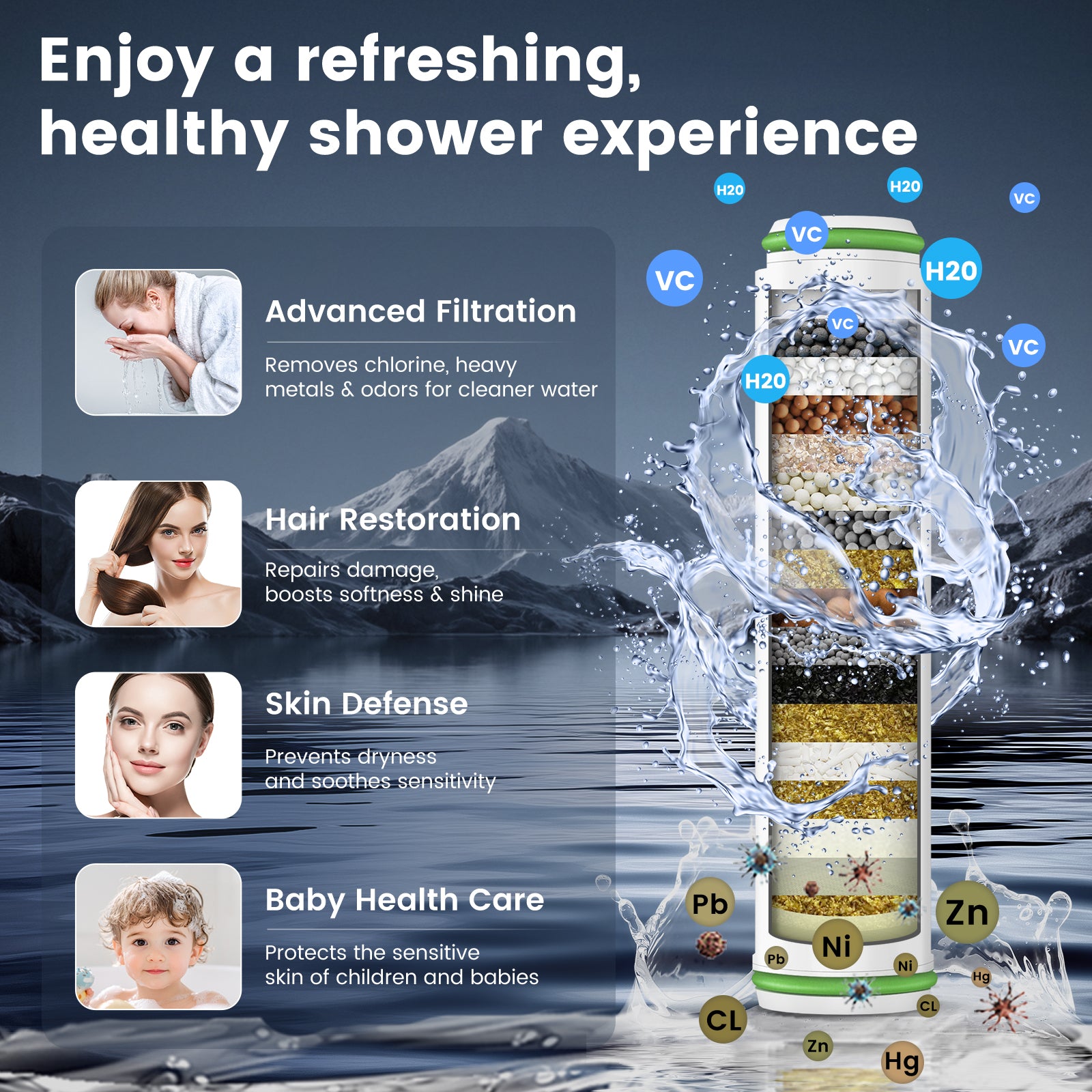 FEELSO DY1S Massage Handheld Filter Showerhead